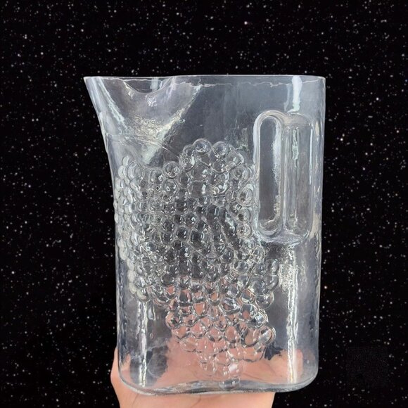 Vtg 1960s Mid-Century Modern C.J. RIEDEL Geometric Crystal Glass Pitcher Grape - Picture 2 of 14